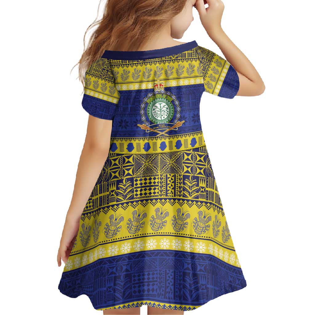 Niue Christmas Family Matching Tank Maxi Dress and Hawaiian Shirt Monuina e Kilisimasi Hiapo Motifs LT14 - Polynesian Pride