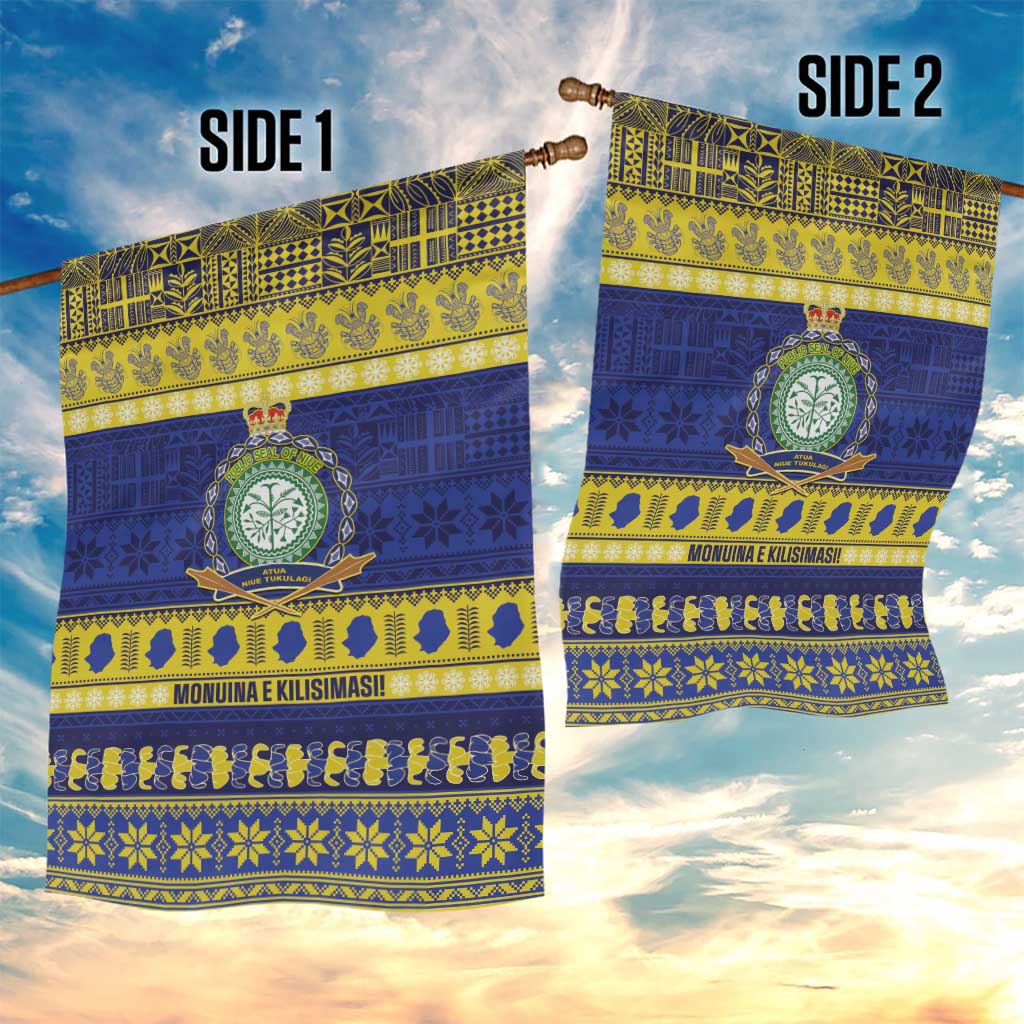 Niue Christmas Garden Flag Monuina e Kilisimasi Hiapo Motifs - Polynesian Pride