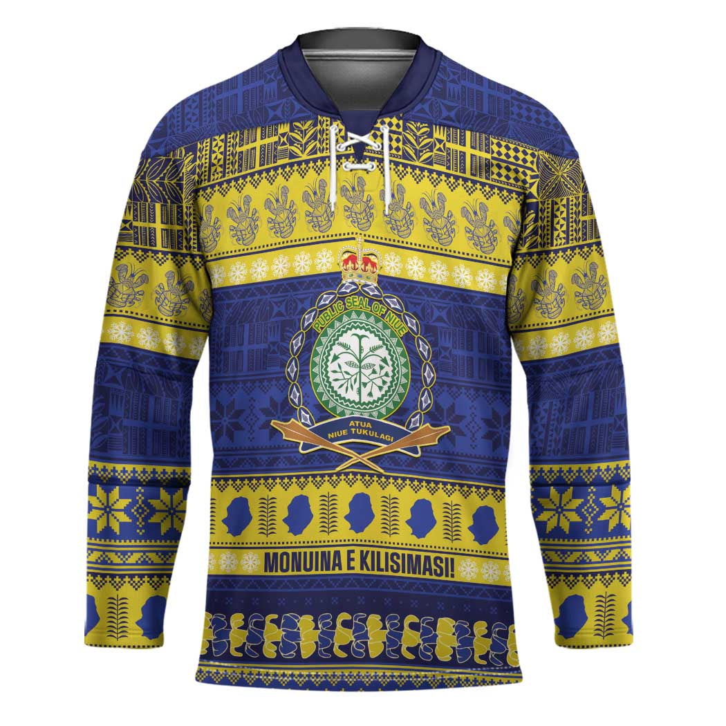 Niue Christmas Hockey Jersey Monuina e Kilisimasi Hiapo Motifs - Polynesian Pride