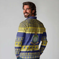 Niue Christmas Long Sleeve Polo Shirt Monuina e Kilisimasi Hiapo Motifs - Polynesian Pride
