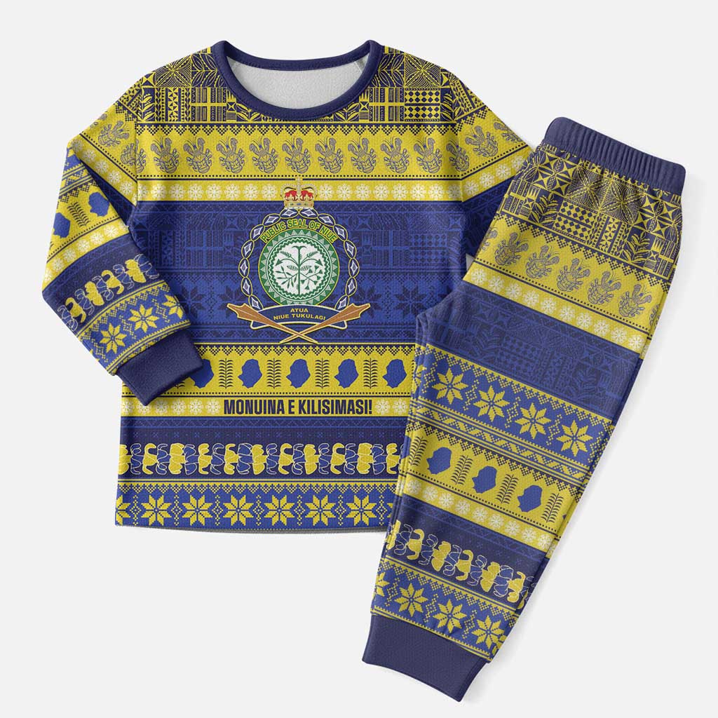 Niue Christmas Pajama Set Monuina e Kilisimasi Hiapo Motifs - Polynesian Pride