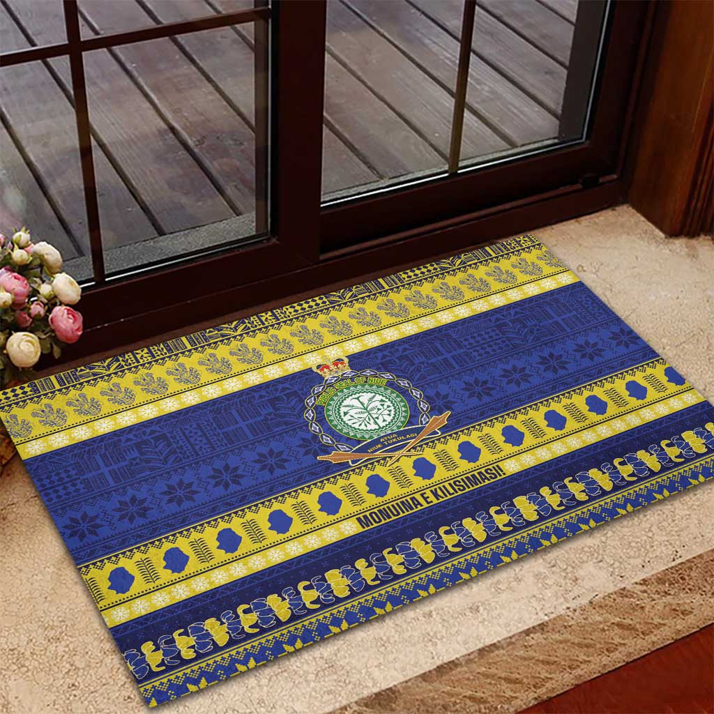 Niue Christmas Rubber Doormat Monuina e Kilisimasi Hiapo Motifs - Polynesian Pride