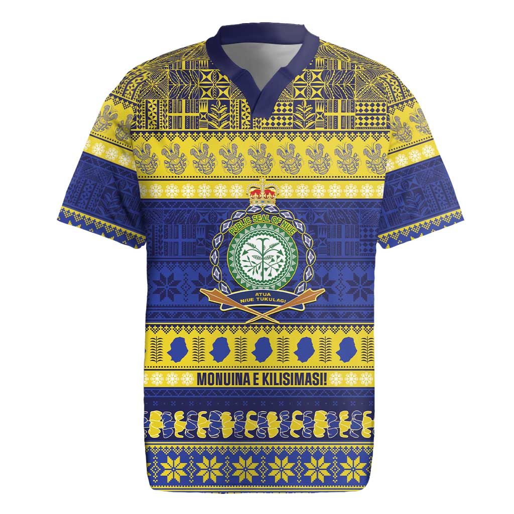 Niue Christmas Rugby Jersey Monuina e Kilisimasi Hiapo Motifs - Polynesian Pride
