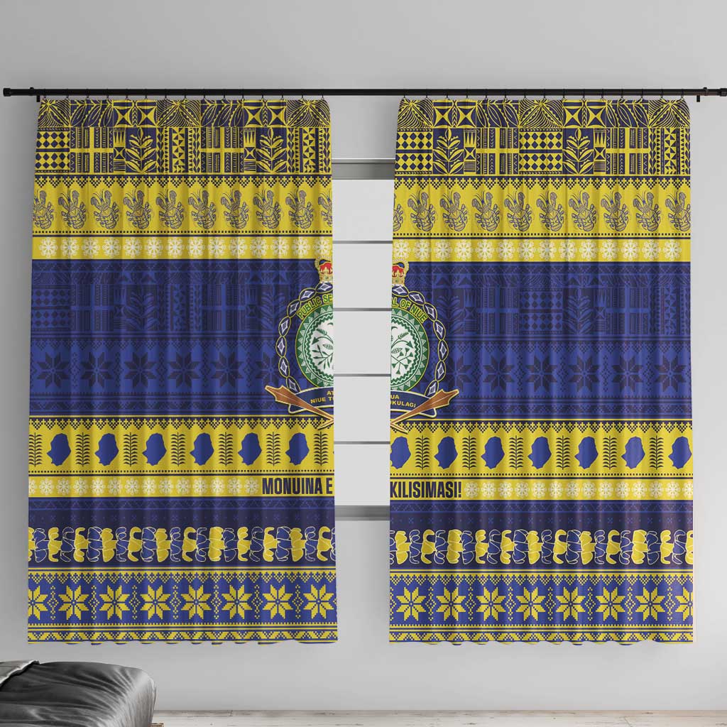 Niue Christmas Window Curtain Monuina e Kilisimasi Hiapo Motifs - Polynesian Pride