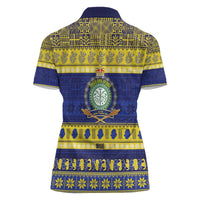 Niue Christmas Women Polo Shirt Monuina e Kilisimasi Hiapo Motifs - Polynesian Pride