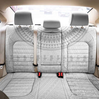 Niue White Sunday Back Car Seat Cover Tapu Fanau Ia Puakenikeni Hiapo Pattern - Polynesian Pride