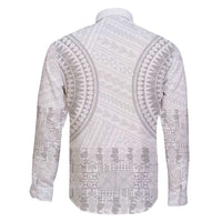 Niue White Sunday Family Matching Long Sleeve Bodycon Dress and Hawaiian Shirt Tapu Fanau Ia Puakenikeni Hiapo Pattern - Polynesian Pride