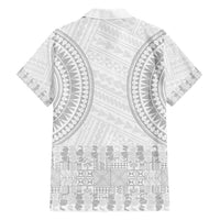 Niue White Sunday Hawaiian Shirt Tapu Fanau Ia Puakenikeni Hiapo Pattern - Polynesian Pride
