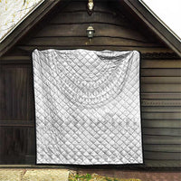 Niue White Sunday Quilt Tapu Fanau Ia Puakenikeni Hiapo Pattern - Polynesian Pride