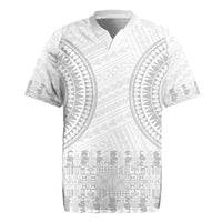 Niue White Sunday Rugby Jersey Tapu Fanau Ia Puakenikeni Hiapo Pattern - Polynesian Pride