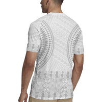 Niue White Sunday Rugby Jersey Tapu Fanau Ia Puakenikeni Hiapo Pattern - Polynesian Pride