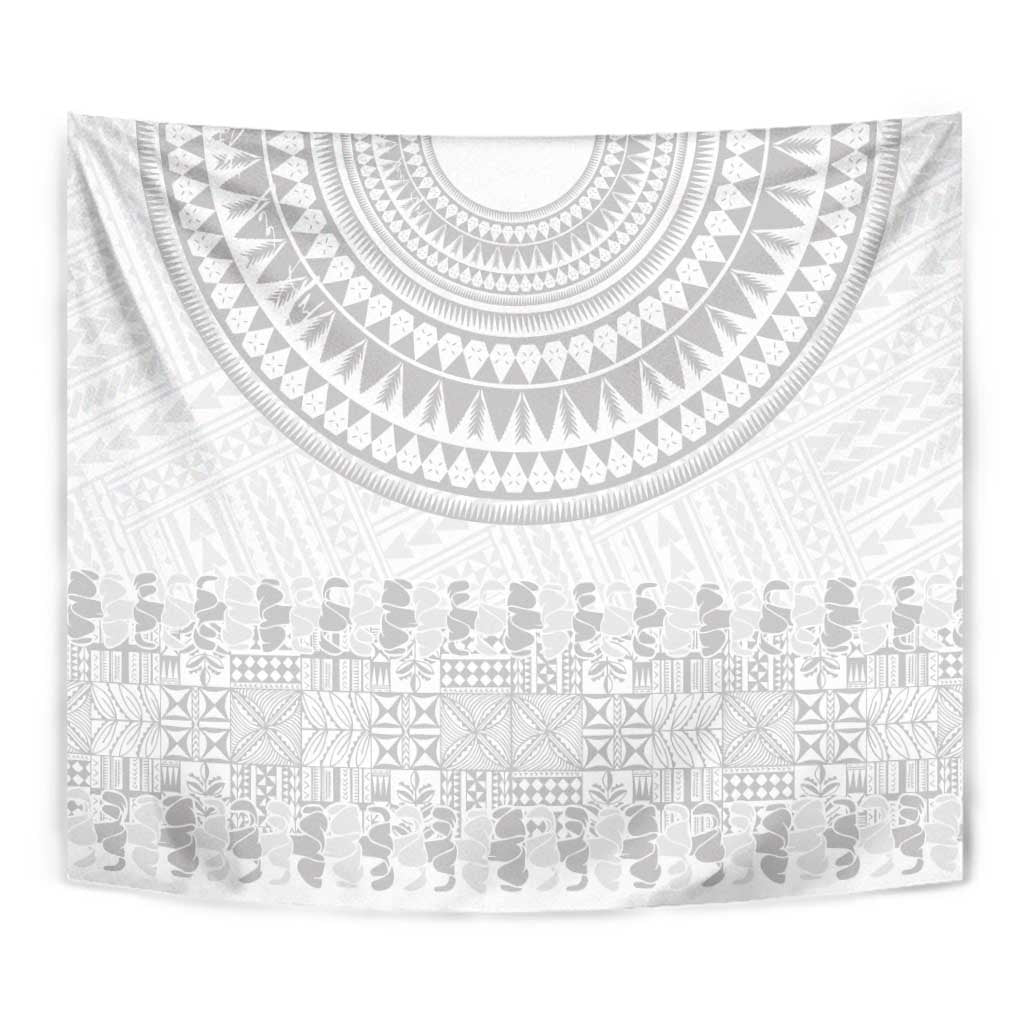Niue White Sunday Tapestry Tapu Fanau Ia Puakenikeni Hiapo Pattern - Polynesian Pride
