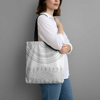 Niue White Sunday Tote Bag Tapu Fanau Ia Puakenikeni Hiapo Pattern - Polynesian Pride
