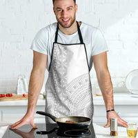 Niue White Sunday Apron Half Hiapo Pattern Vibes - Polynesian Pride