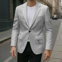 Niue White Sunday Blazer Half Hiapo Pattern Vibes - Polynesian Pride