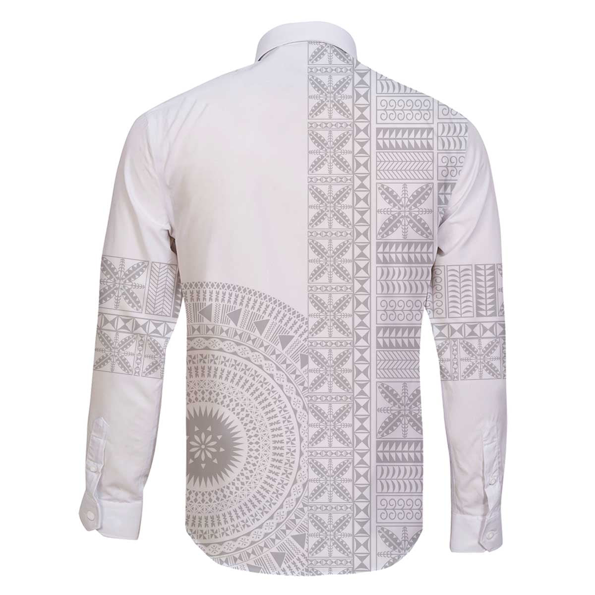 Niue White Sunday Family Matching Off The Shoulder Long Sleeve Dress and Hawaiian Shirt Half Hiapo Pattern Vibes - Polynesian Pride