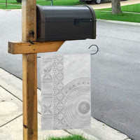 Niue White Sunday Garden Flag Half Hiapo Pattern Vibes - Polynesian Pride