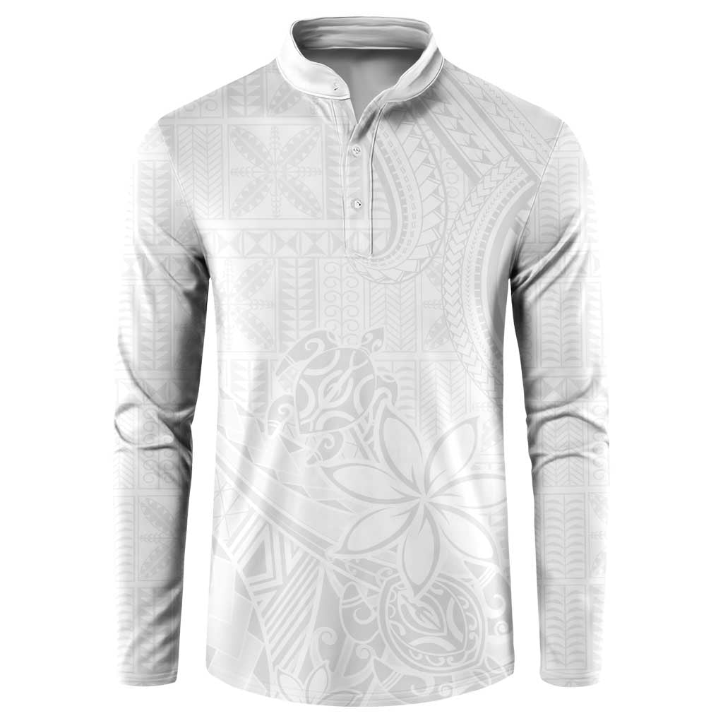 Tapu Fanau Ia Niue Button Sweatshirt Happy White Sunday Unique Hiapo - Polynesian Pride