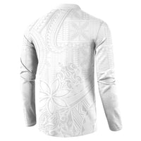 Tapu Fanau Ia Niue Button Sweatshirt Happy White Sunday Unique Hiapo - Polynesian Pride