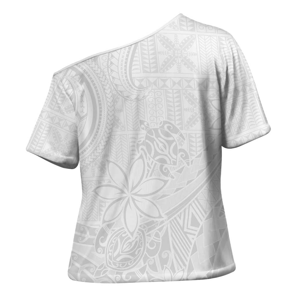 Tapu Fanau Ia Niue Cross Shoulder Shirt Happy White Sunday Unique Hiapo - Polynesian Pride