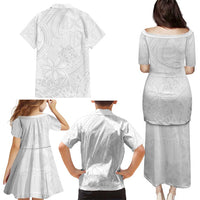 Tapu Fanau Ia Niue Family Matching Puletasi and Hawaiian Shirt Happy White Sunday Unique Hiapo - Polynesian Pride