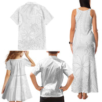 Tapu Fanau Ia Niue Family Matching Tank Maxi Dress and Hawaiian Shirt Happy White Sunday Unique Hiapo LT14 - Polynesian Pride