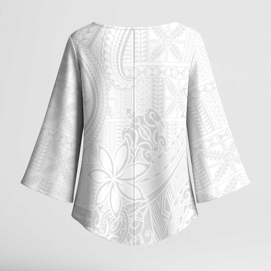 Tapu Fanau Ia Niue Kimono Sleeve Blouse Happy White Sunday Unique Hiapo - Polynesian Pride