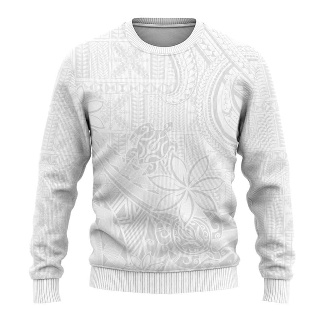 Tapu Fanau Ia Niue Ugly Christmas Sweater Happy White Sunday Unique Hiapo - Polynesian Pride