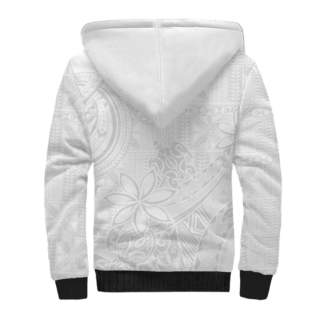 Tapu Fanau Ia Niue Sherpa Hoodie Happy White Sunday Unique Hiapo - Polynesian Pride