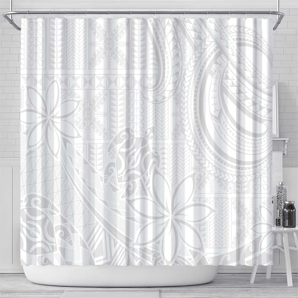 Tapu Fanau Ia Niue Shower Curtain Happy White Sunday Unique Hiapo - Polynesian Pride