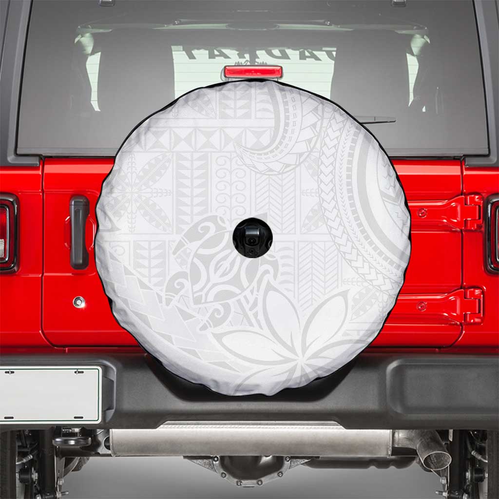 Tapu Fanau Ia Niue Spare Tire Cover Happy White Sunday Unique Hiapo - Polynesian Pride