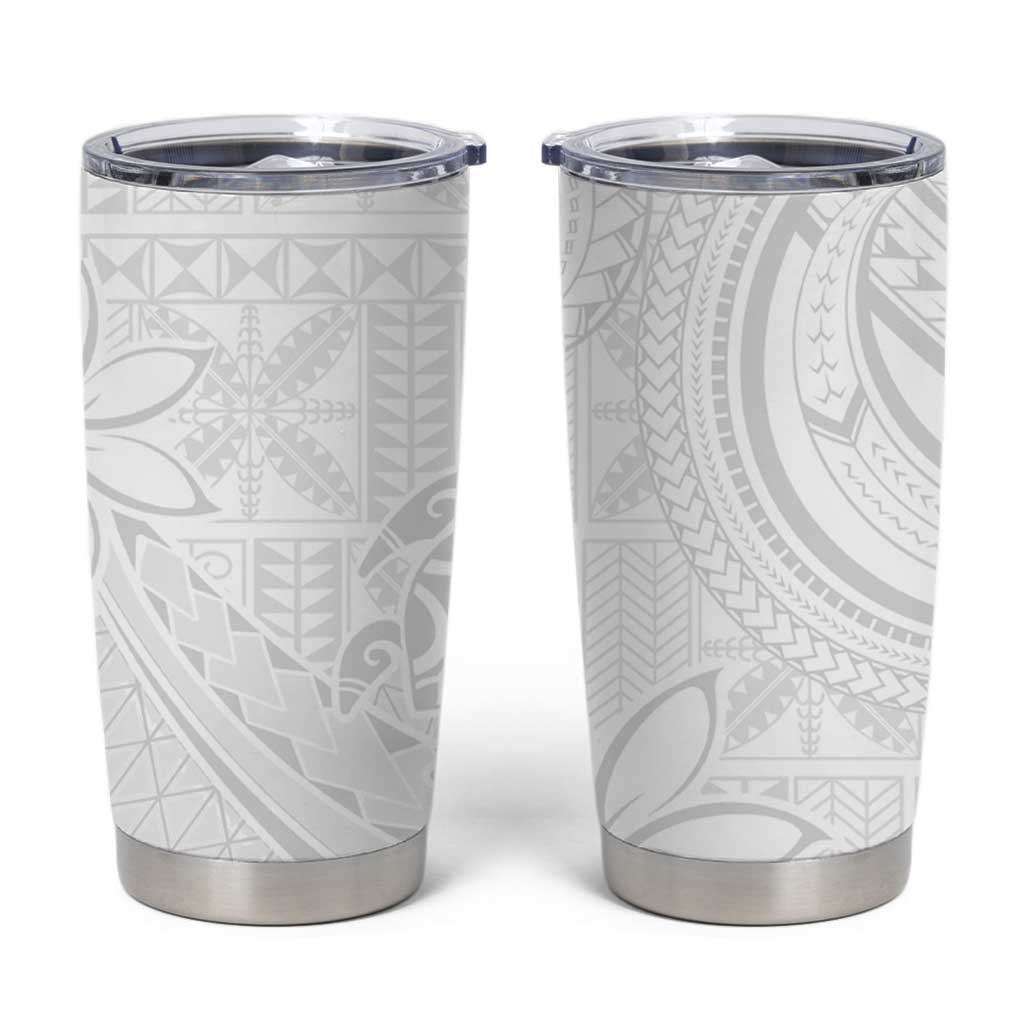 Tapu Fanau Ia Niue Tumbler Cup Happy White Sunday Unique Hiapo - Polynesian Pride