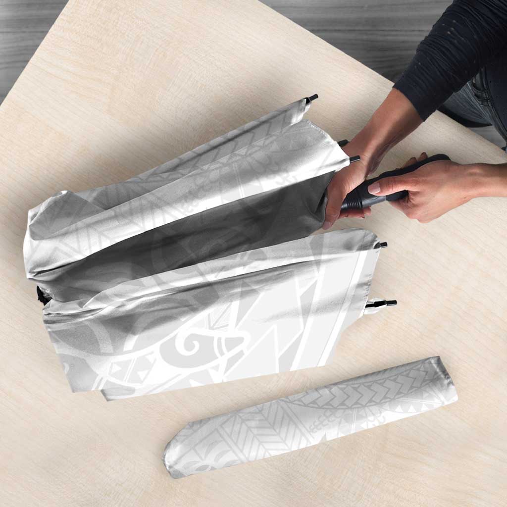 Tapu Fanau Ia Niue Umbrella Happy White Sunday Unique Hiapo - Polynesian Pride