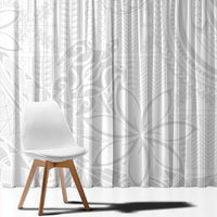 Tapu Fanau Ia Niue Window Curtain Happy White Sunday Unique Hiapo - Polynesian Pride