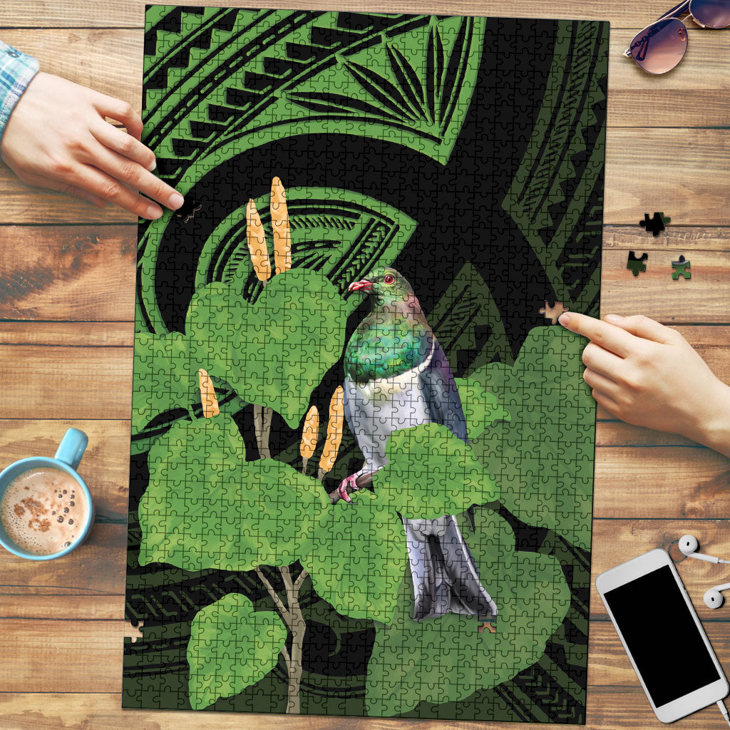 Kawakawa Rongoa Maori Kereru New Zealand Puzzle LT14 Green - Polynesian Pride