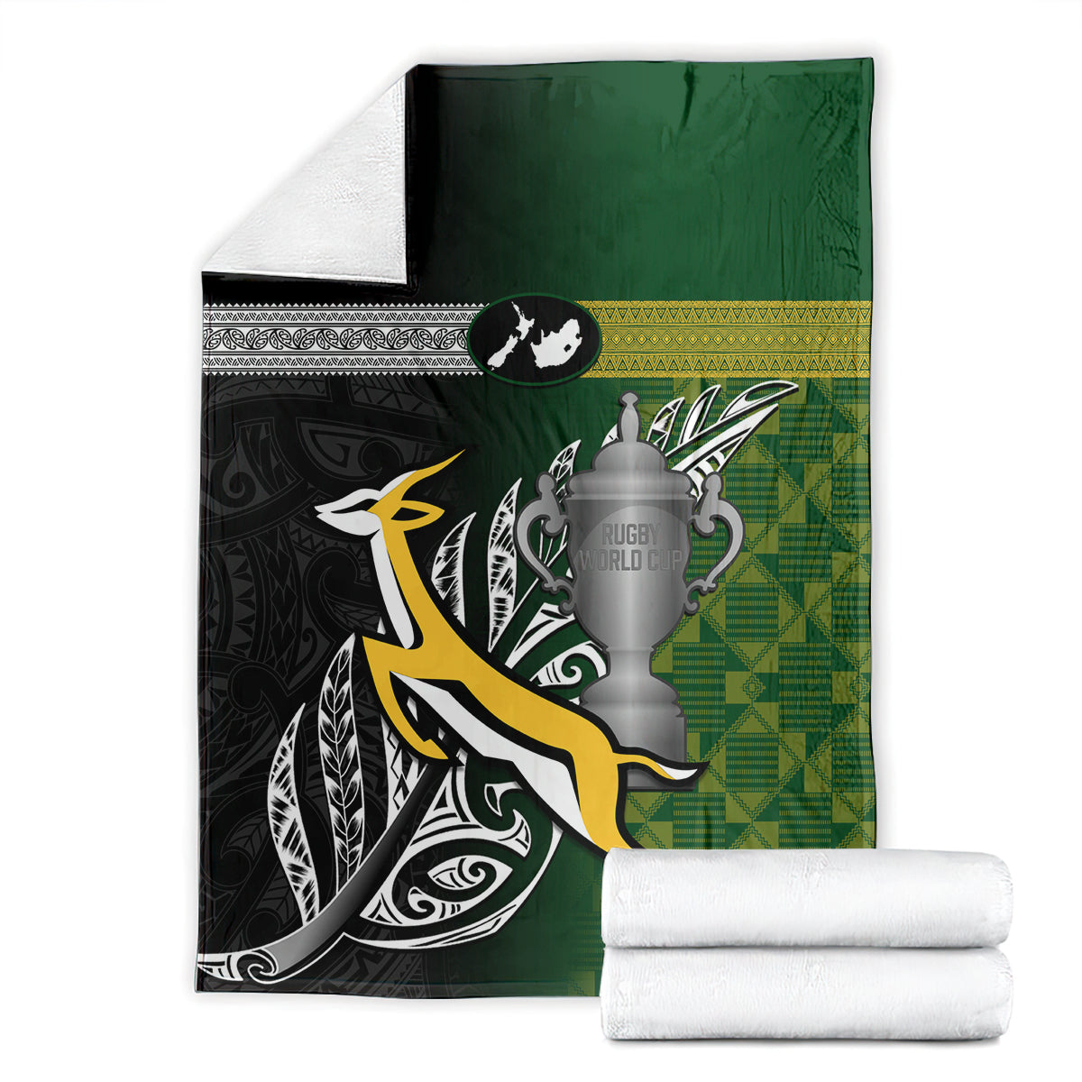 New Zealand and South Africa Rugby Blanket 2023 World Cup Final All Black Springboks Together LT14 - Polynesian Pride