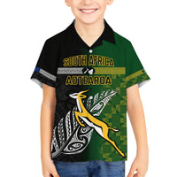 Personalised New Zealand and South Africa Rugby Family Matching Summer Maxi Dress and Hawaiian Shirt 2023 World Cup Final All Black Springboks Together LT14 Son's Shirt Black - Polynesian Pride
