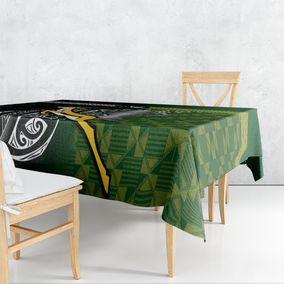 New Zealand and South Africa Rugby Tablecloth 2023 World Cup Final All Black Springboks Together LT14 - Polynesian Pride