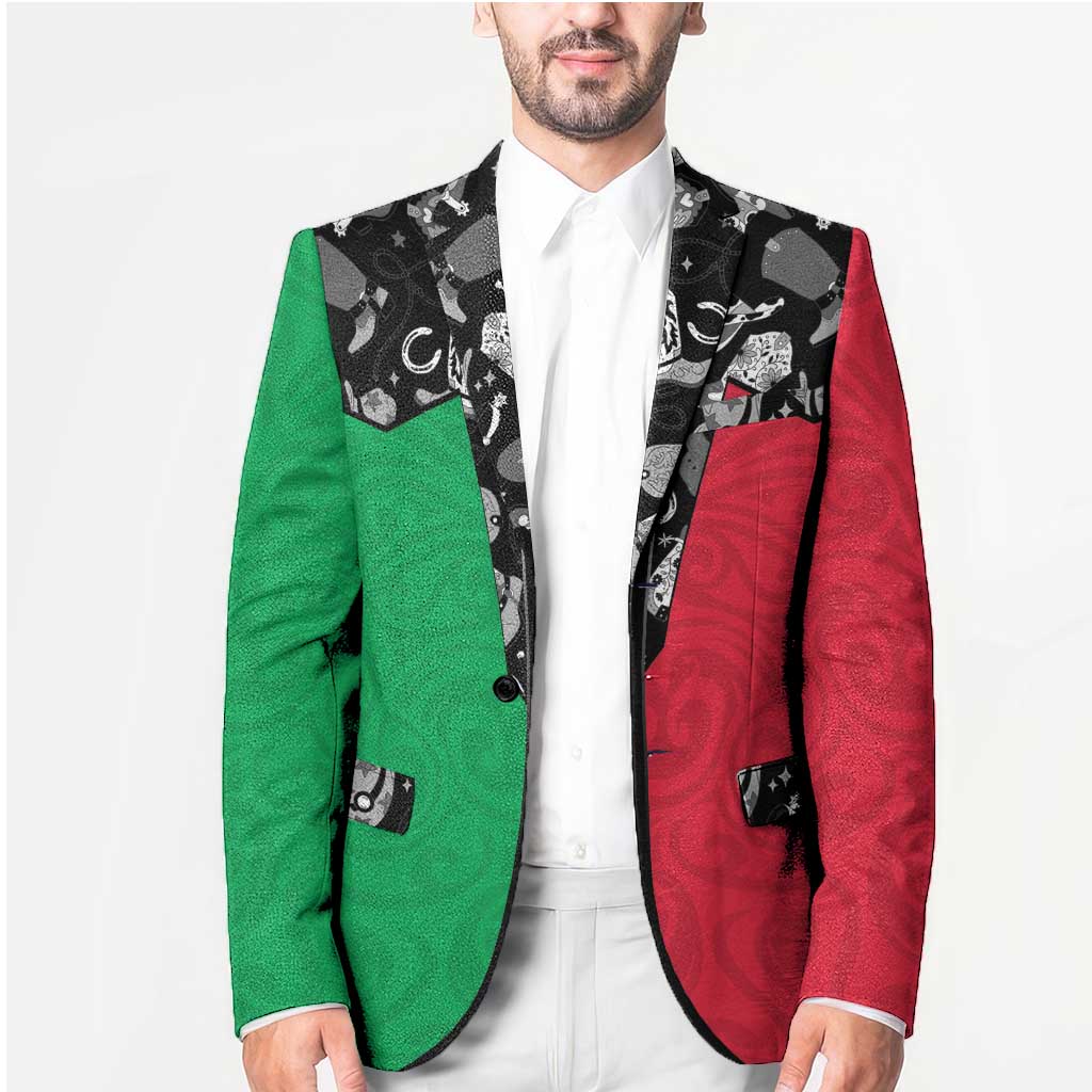 Vanuatu Cowboy Blazer Cowboy Symbols Split Stylized - Polynesian Pride