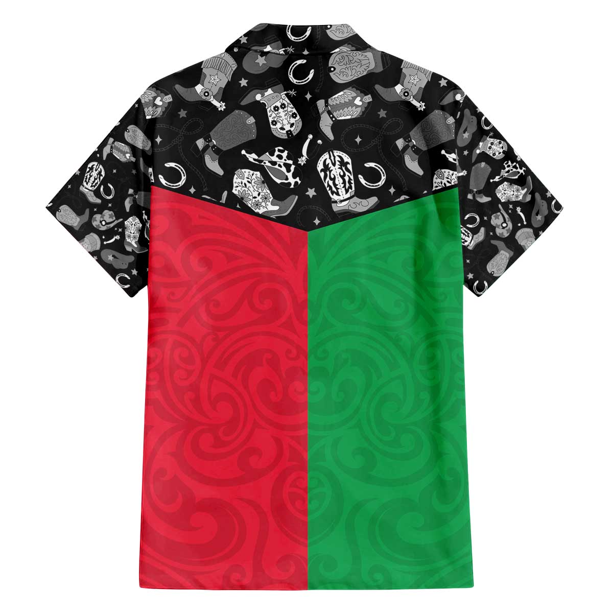 Vanuatu Cowboy Family Matching Off The Shoulder Long Sleeve Dress and Hawaiian Shirt Cowboy Symbols Split Stylized - Polynesian Pride