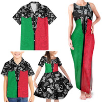 Vanuatu Cowboy Family Matching Tank Maxi Dress and Hawaiian Shirt Cowboy Symbols Split Stylized - Polynesian Pride