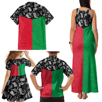 Vanuatu Cowboy Family Matching Tank Maxi Dress and Hawaiian Shirt Cowboy Symbols Split Stylized - Polynesian Pride