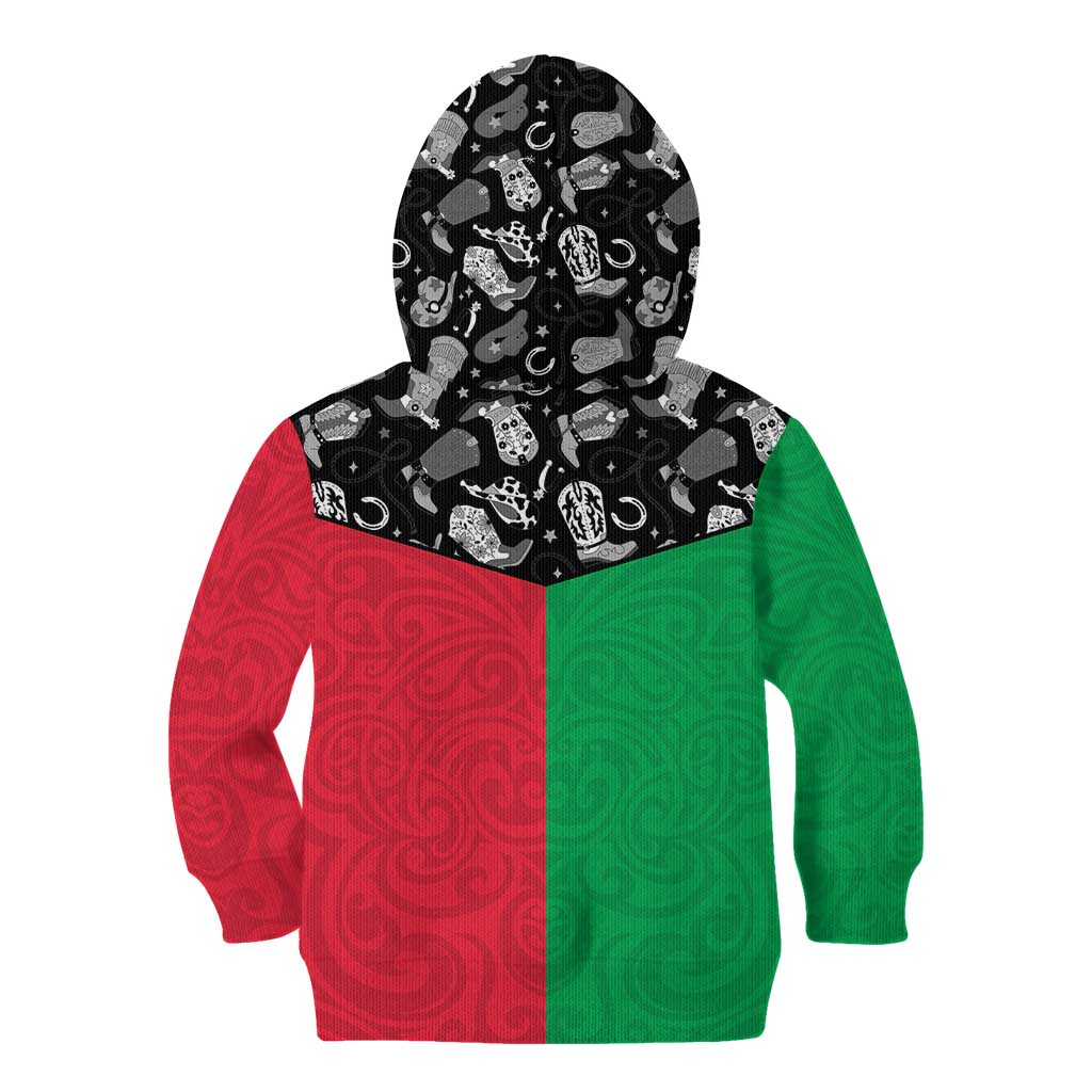 Vanuatu Cowboy Kid Hoodie Cowboy Symbols Split Stylized - Polynesian Pride
