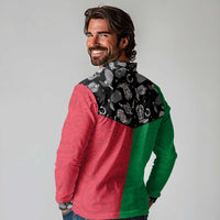 Vanuatu Cowboy Long Sleeve Polo Shirt Cowboy Symbols Split Stylized - Polynesian Pride