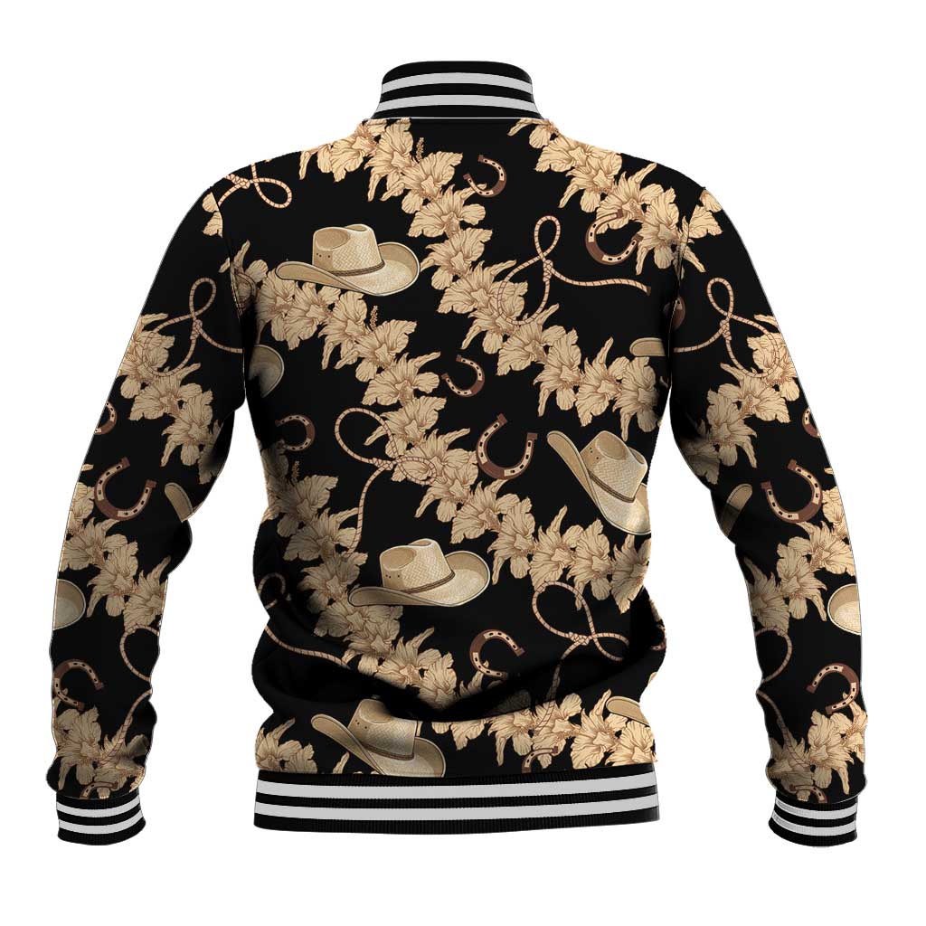 Vanuatu Cowboy Baseball Jacket Seamless Straw Hats Hibiscus - Polynesian Pride