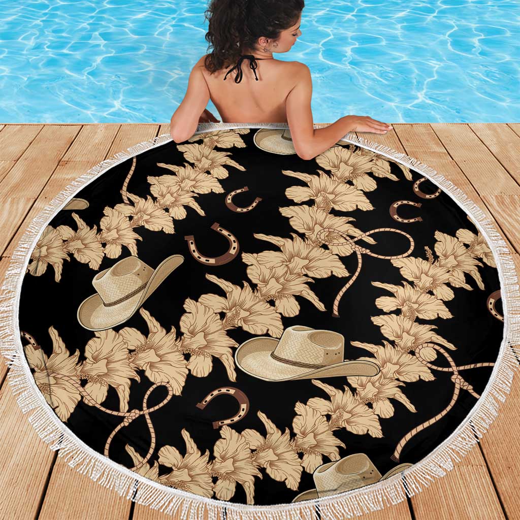 Vanuatu Cowboy Beach Blanket Seamless Straw Hats Hibiscus - Polynesian Pride