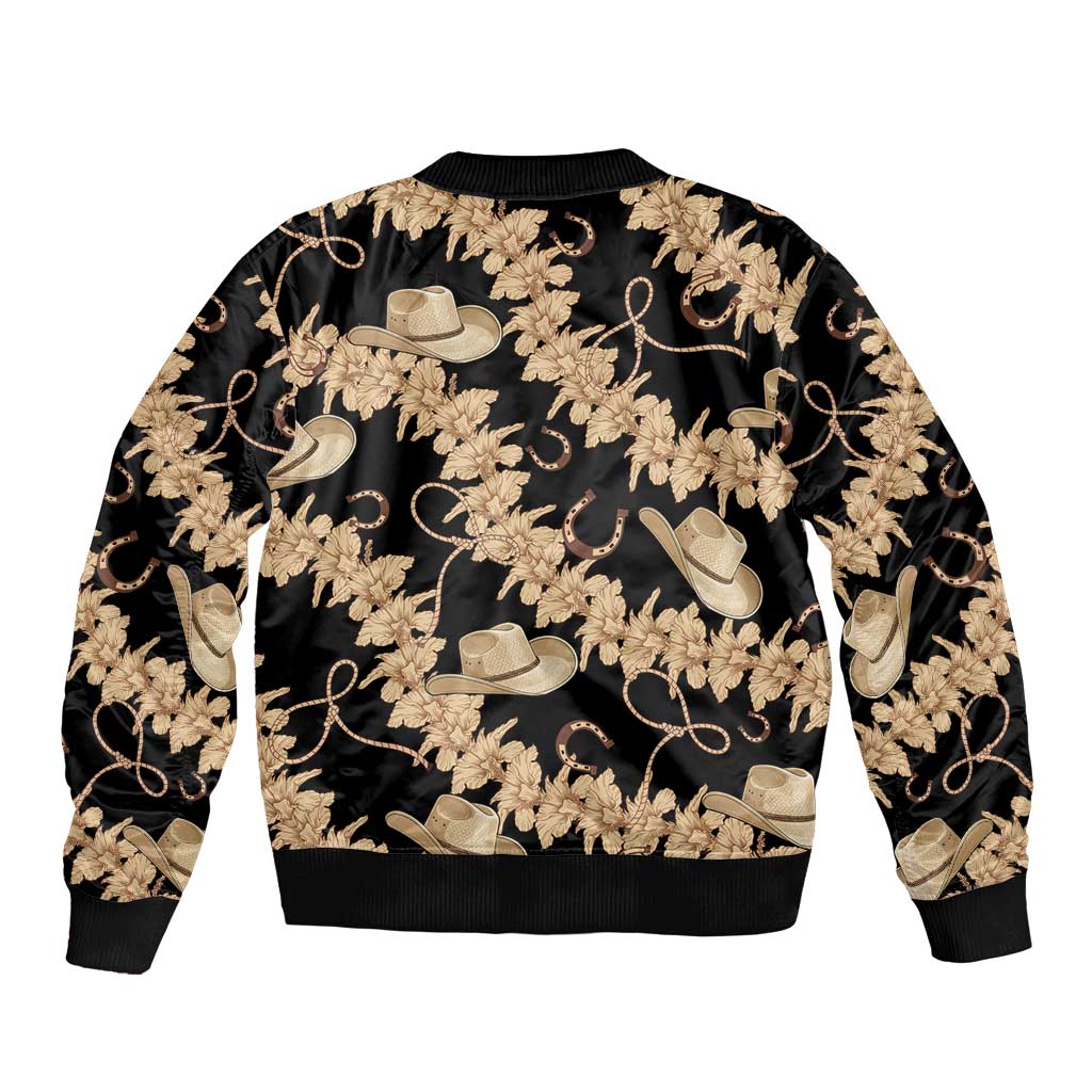 Vanuatu Cowboy Bomber Jacket Seamless Straw Hats Hibiscus - Polynesian Pride