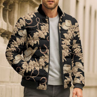 Vanuatu Cowboy Bomber Puffer Jacket Seamless Straw Hats Hibiscus - Polynesian Pride