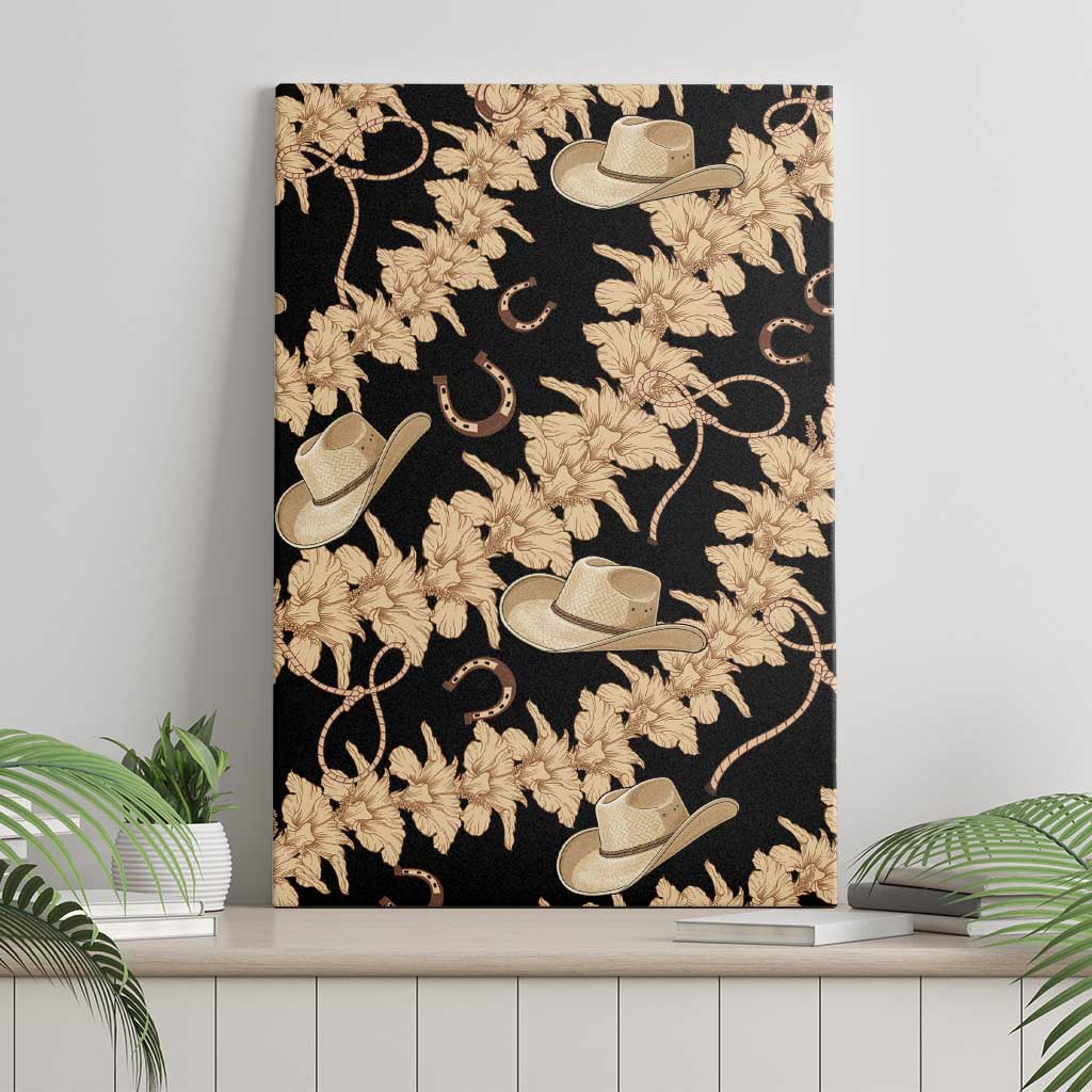Vanuatu Cowboy Canvas Wall Art Seamless Straw Hats Hibiscus - Polynesian Pride