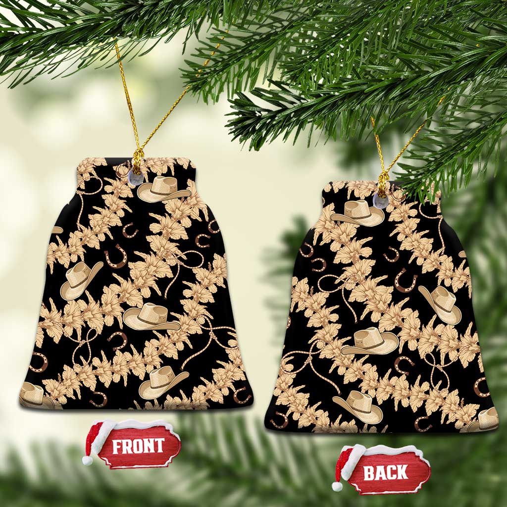 Vanuatu Cowboy Ceramic Ornament Seamless Straw Hats Hibiscus - Polynesian Pride